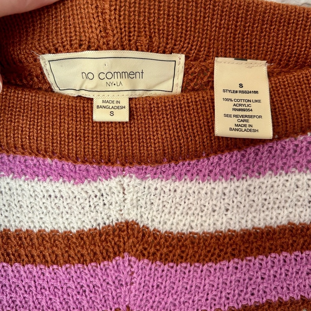 No‎ Comment High Waist Striped Crochet Knit Shorts Size Small - Picture 4 of 6